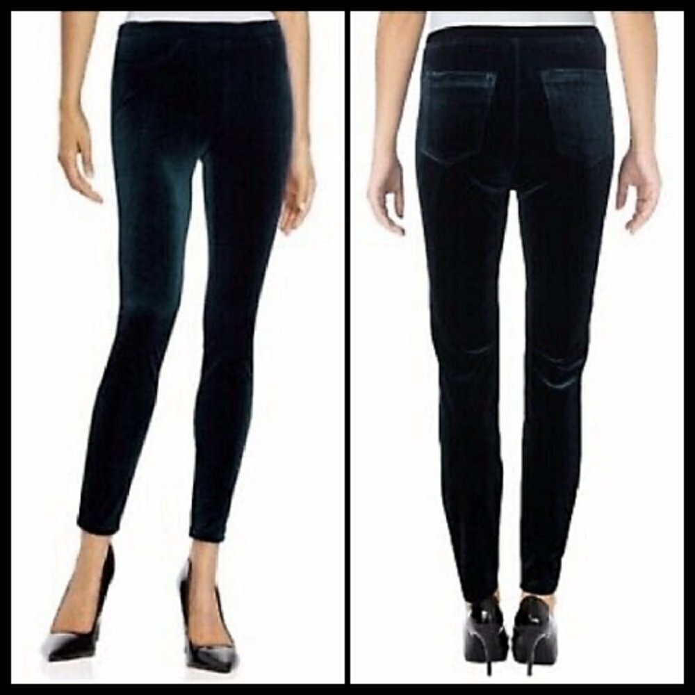Blank NYC Emerald Green Skinny Velvet Leggings 26